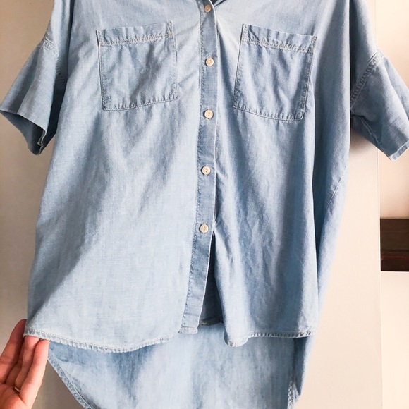 Madewell Blue Denim Top - Picture 3 of 6